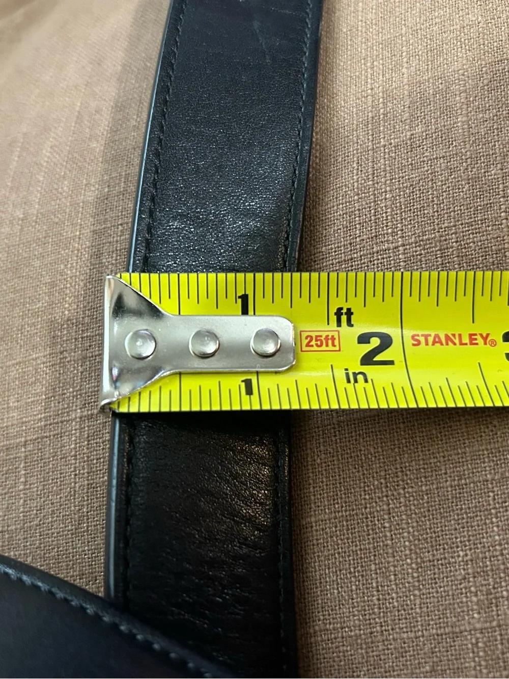 Coach Men’s Size 44 Black Leather Dress Belt with Silver Buckle